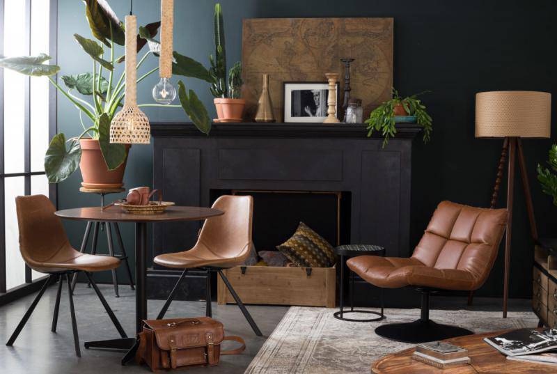 Bar Vintage Brown Lounge Chair
