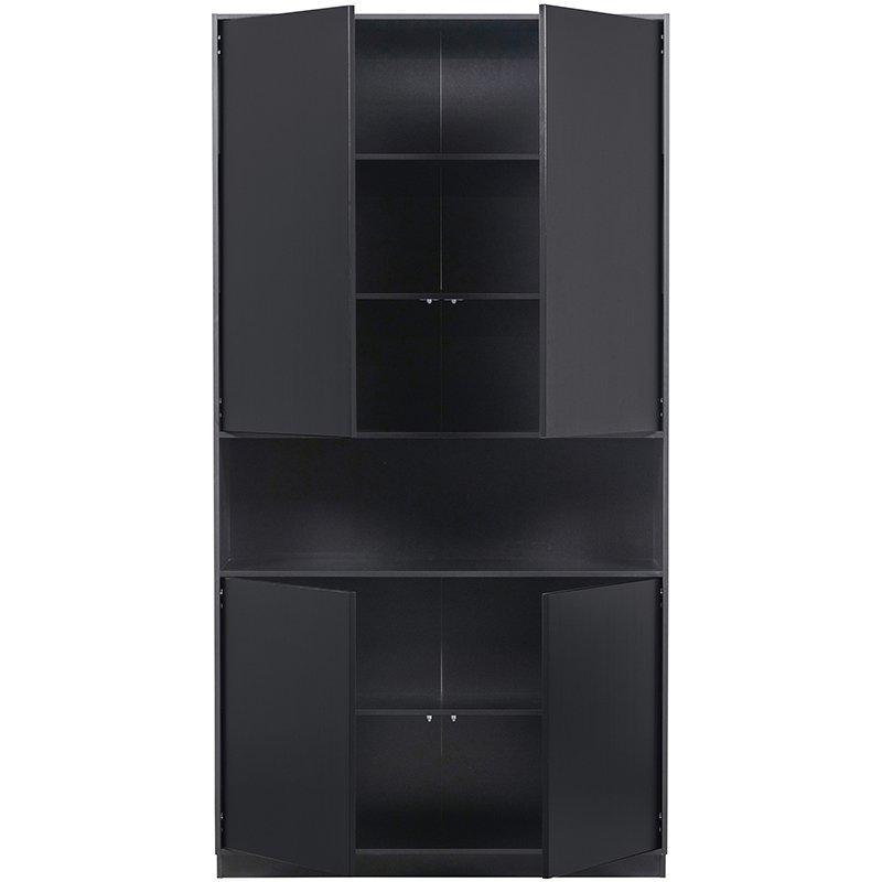 Finca Deep Black Pine Wood Buffet-Storage Cabinet 110 cm - WOO .Design