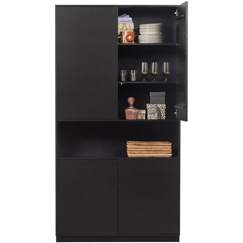 Finca Deep Black Pine Wood Buffet-Storage Cabinet 110 cm - WOO .Design