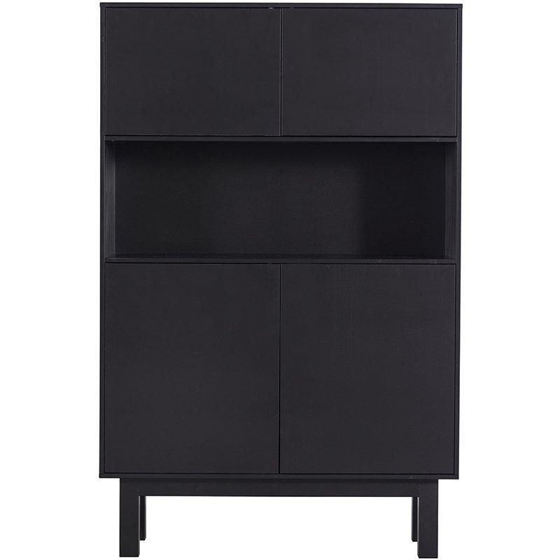 Finca Deep Black Pine Wood Buffet/Bar Cabinet - WOO .Design