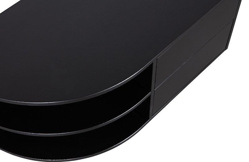 Finca Deep Black Pine Wood Round TV Cabinet left 78 cm - WOO .Design