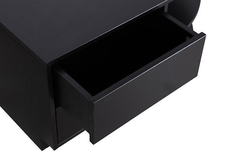 Finca Deep Black Pine Wood Round TV Cabinet right 78 cm - WOO .Design