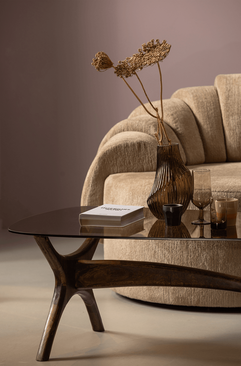 Flash Walnut Glass/Wood Coffee Table - WOO .Design