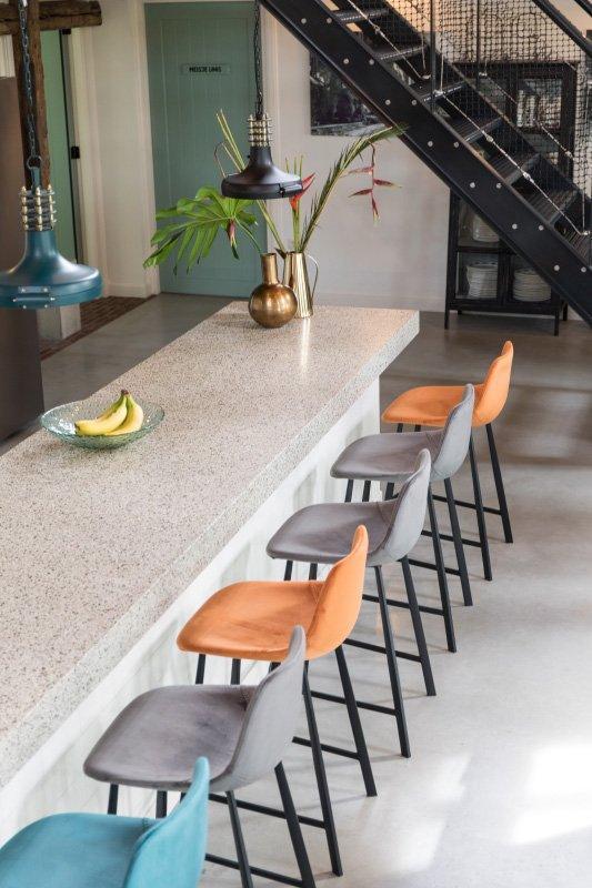 Franky Velvet Counter Stool - WOO .Design