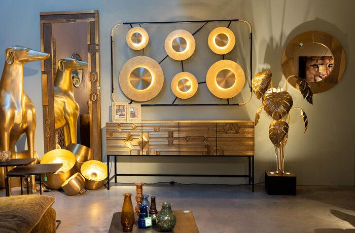 Futuro Gold Round Wall Mirror - WOO .Design