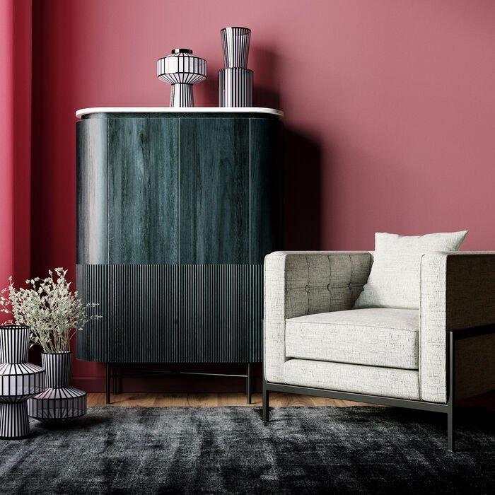 Glenn Mango Wood-Marble Cabinet - WOO .Design