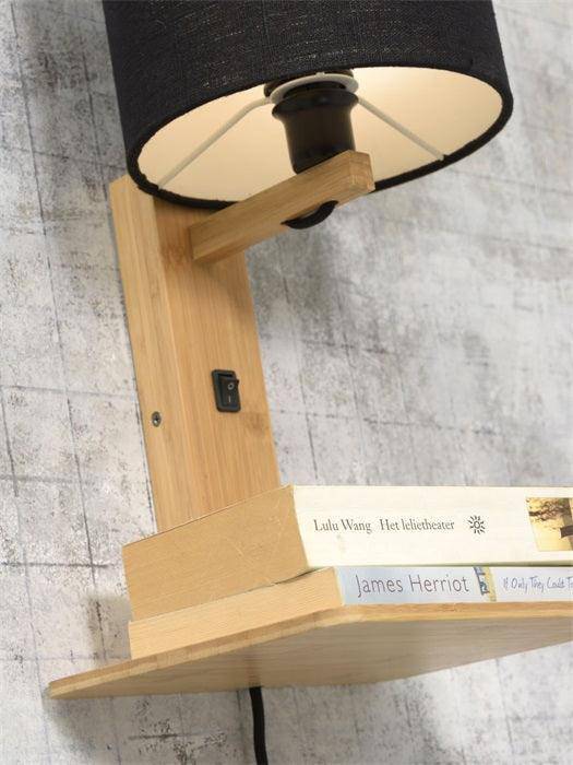 Andes Natural Wall Lamp with Shelf