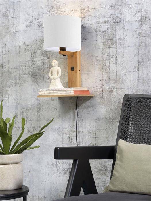 Andes Natural Wall Lamp with Shelf