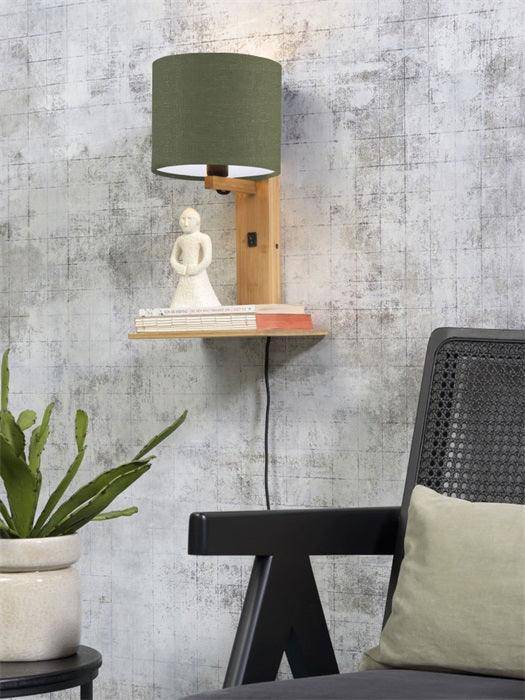 Andes Natural Wall Lamp with Shelf