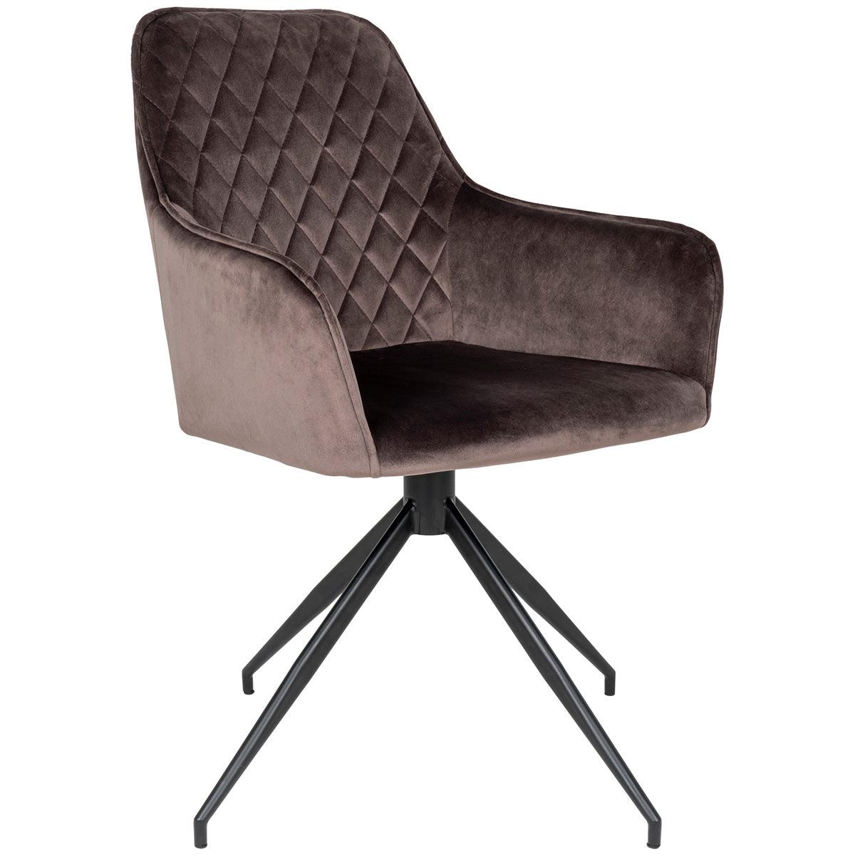 Harbo Mushroom Velvet Swivel Dining Chair - WOO .Design