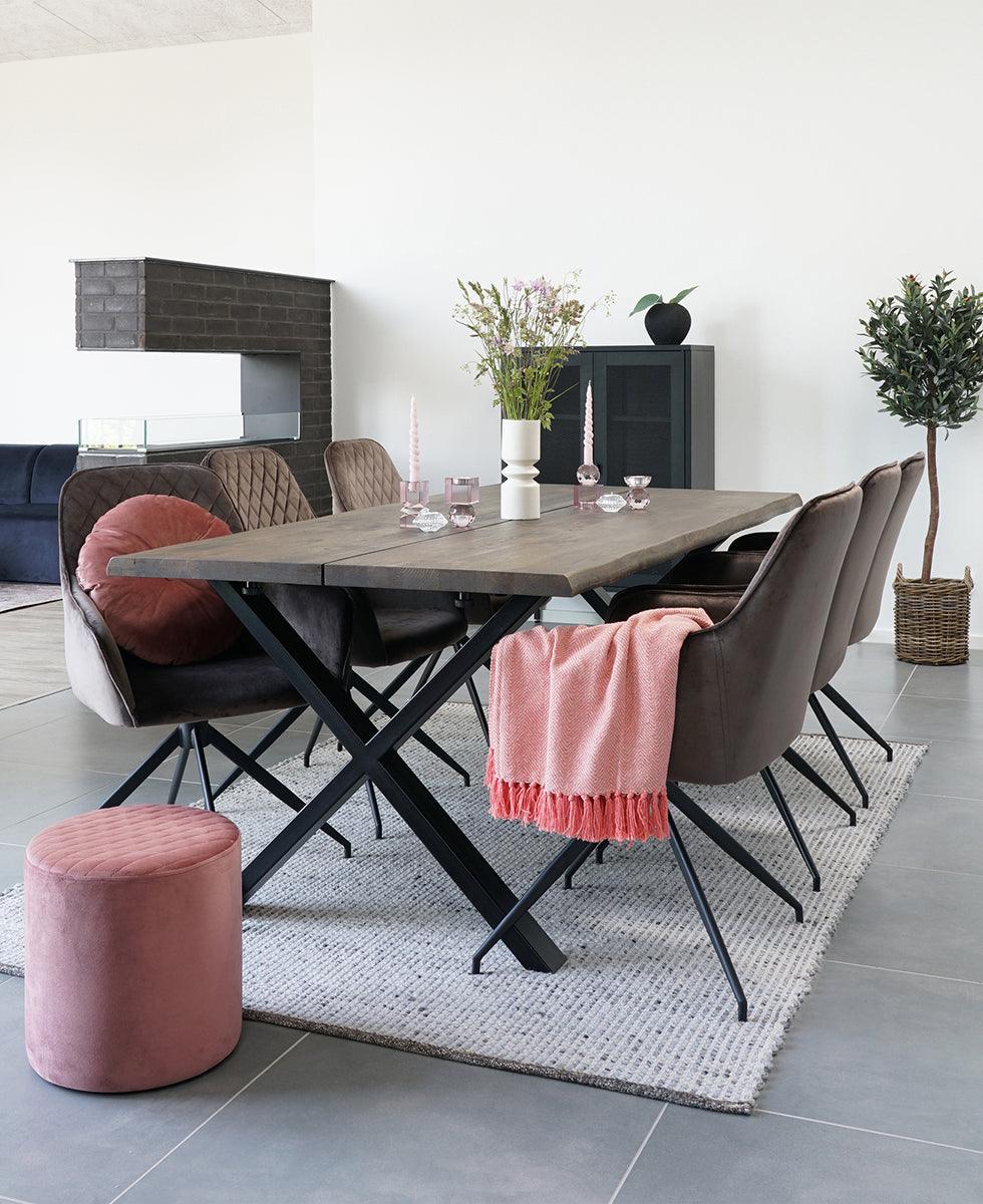 Harbo Mushroom Velvet Swivel Dining Chair - WOO .Design