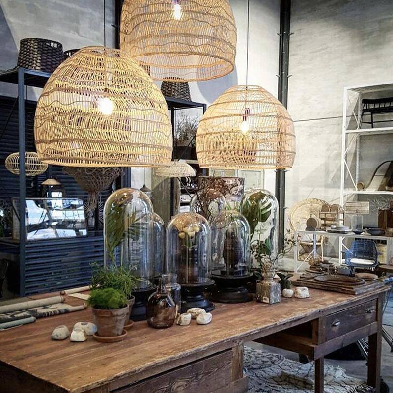 Ball Wicker Hanging Lamp