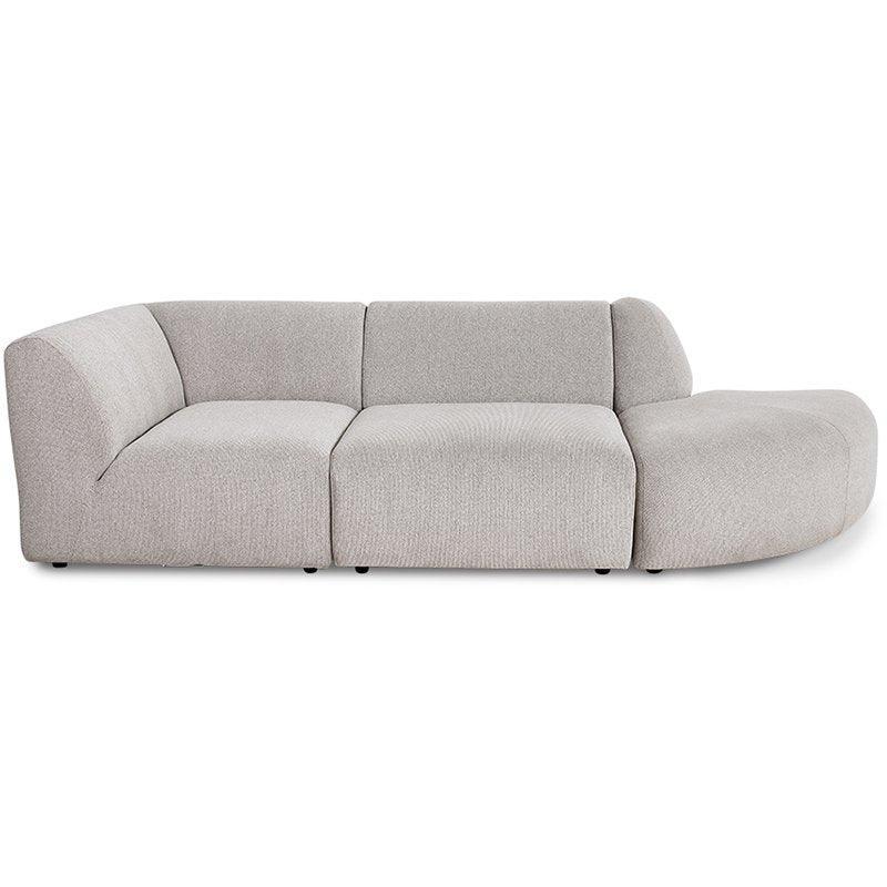 Jax Light Grey Snake Couch - Element Right Corner
