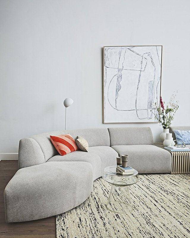 Jax Light Grey Snake Couch - Element Right Corner