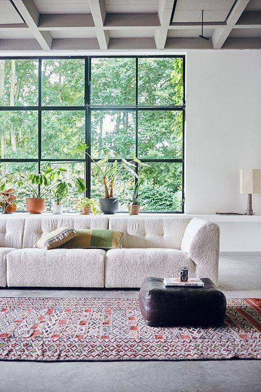 Vint Cream Boucle Couch - Element Hocker