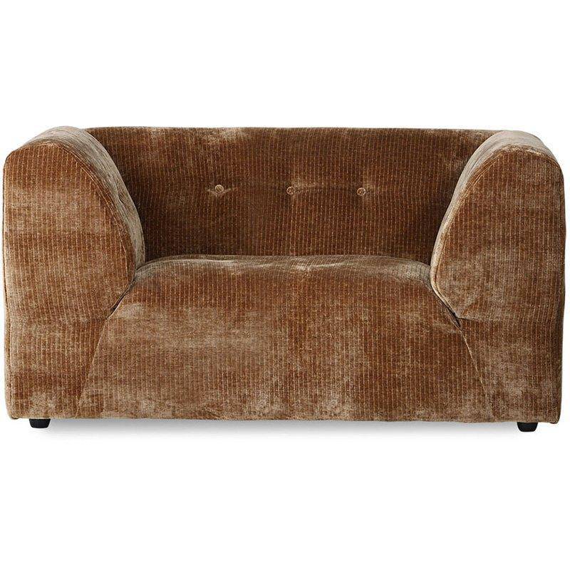Vint Aged Gold Corduroy Velvet Loveseat