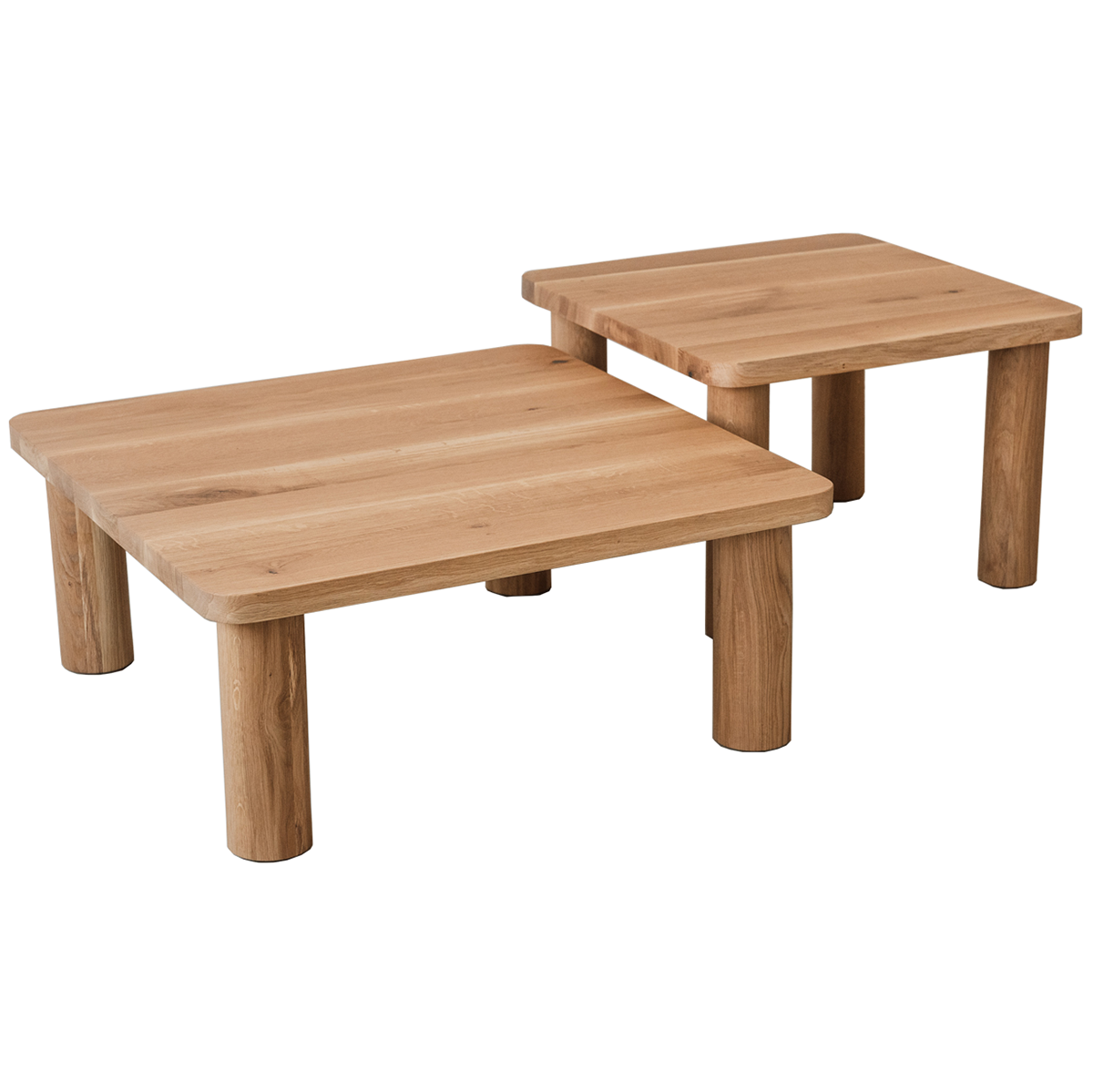 Rollo Oak Wood Coffee Table Set