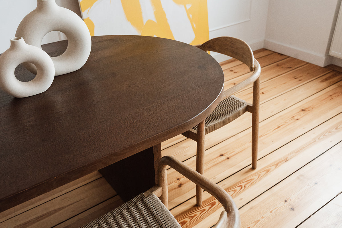 Lars Oak Wood Oval Dining Table