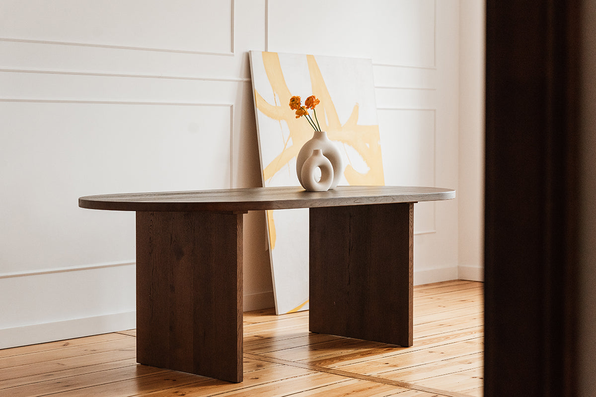 Lars Oak Wood Oval Dining Table
