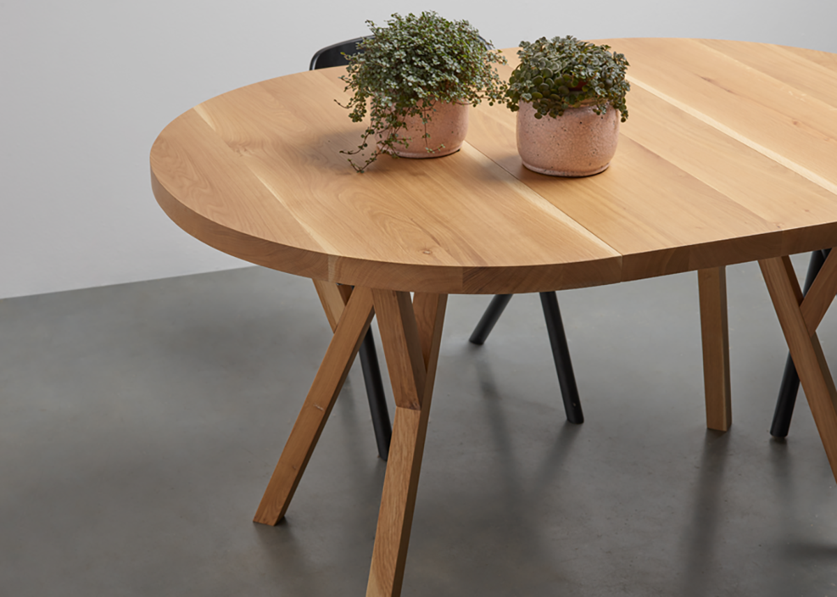 Gloria Oak Wood Round Dining Table