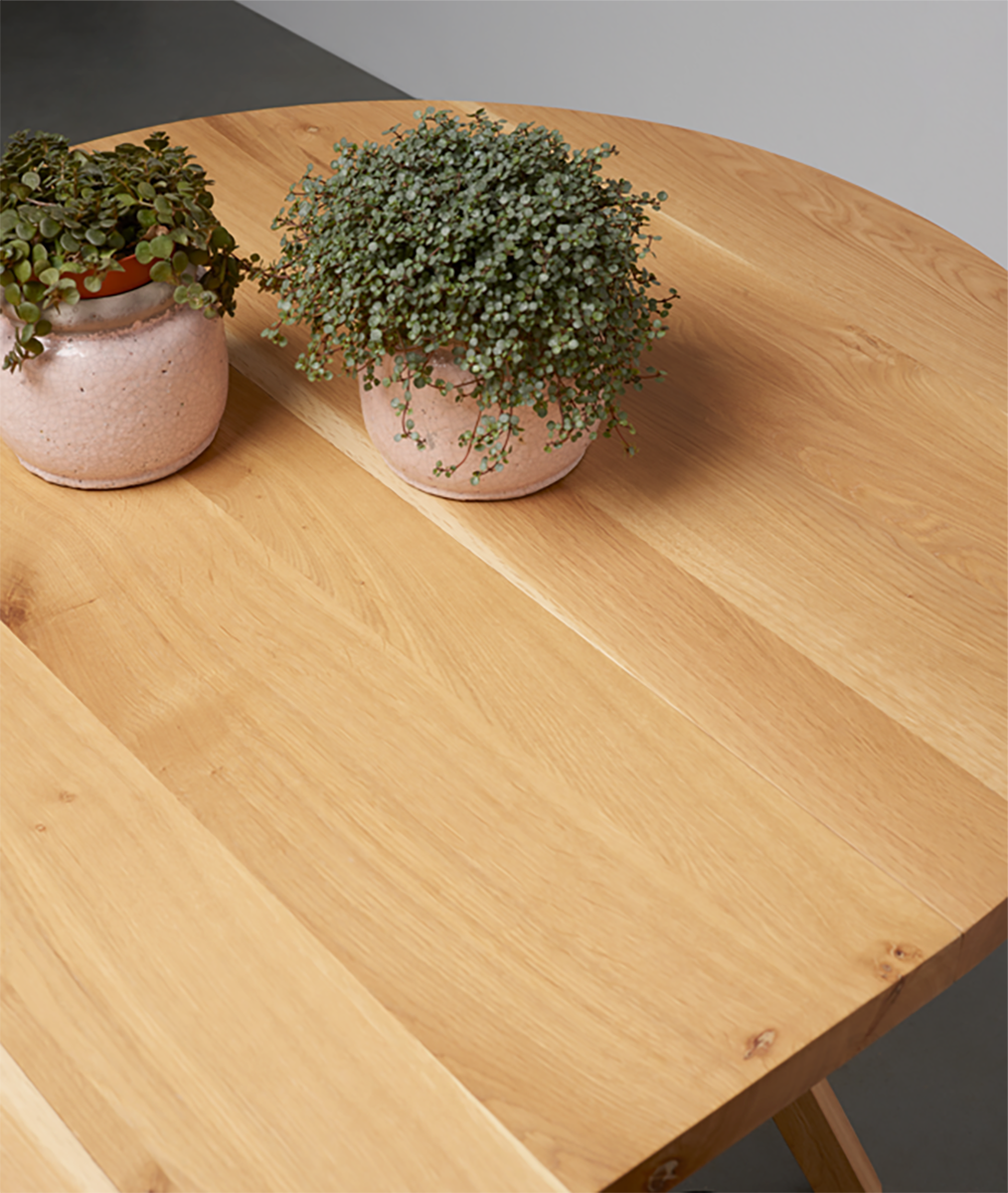 Gloria Oak Wood Round Dining Table