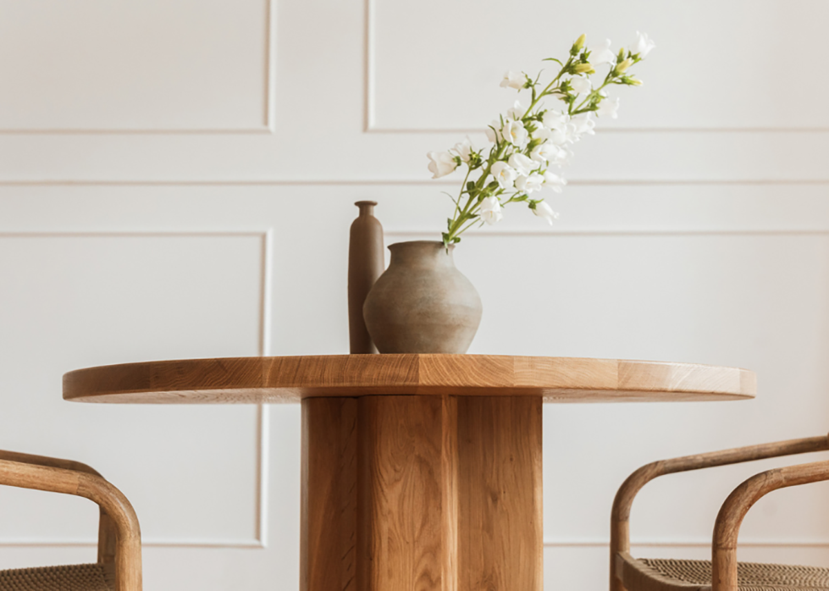 Gaia Oak Wood Round Dining Table