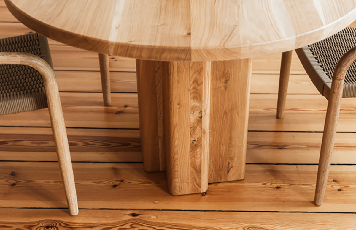 Gaia Oak Wood Round Dining Table