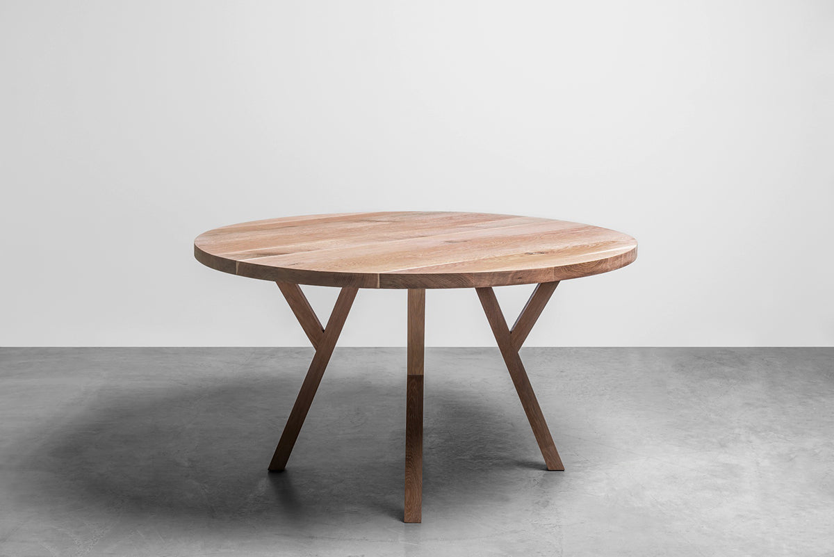 Gloria Oak Wood Round Dining Table