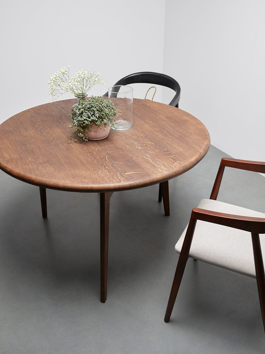 Polly Oak Wood Round Dining Table