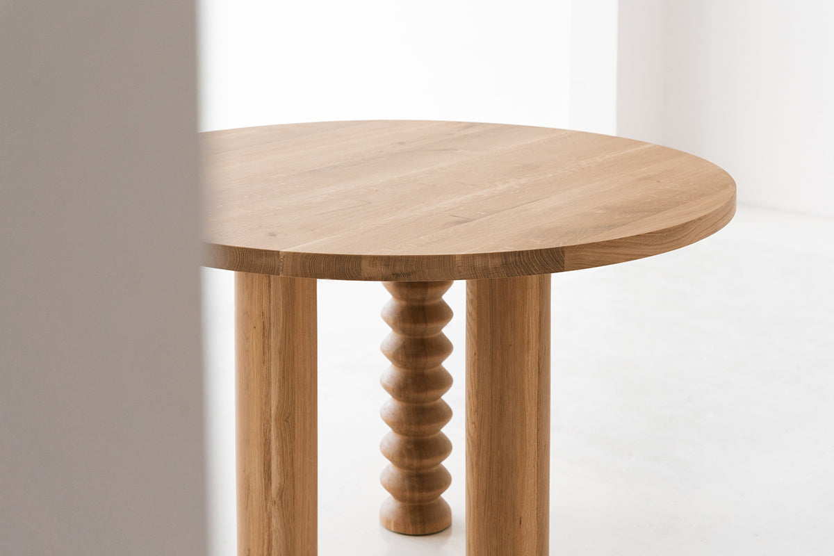 Sol Oak Wood Round Dining Table