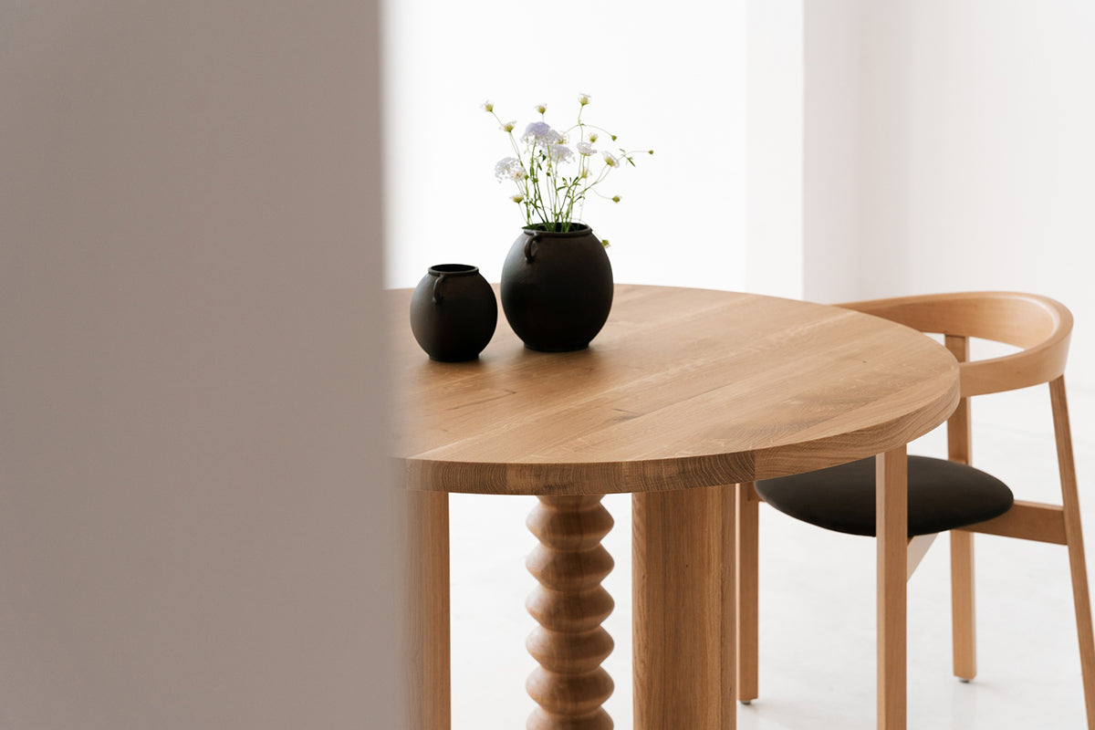 Sol Oak Wood Round Dining Table