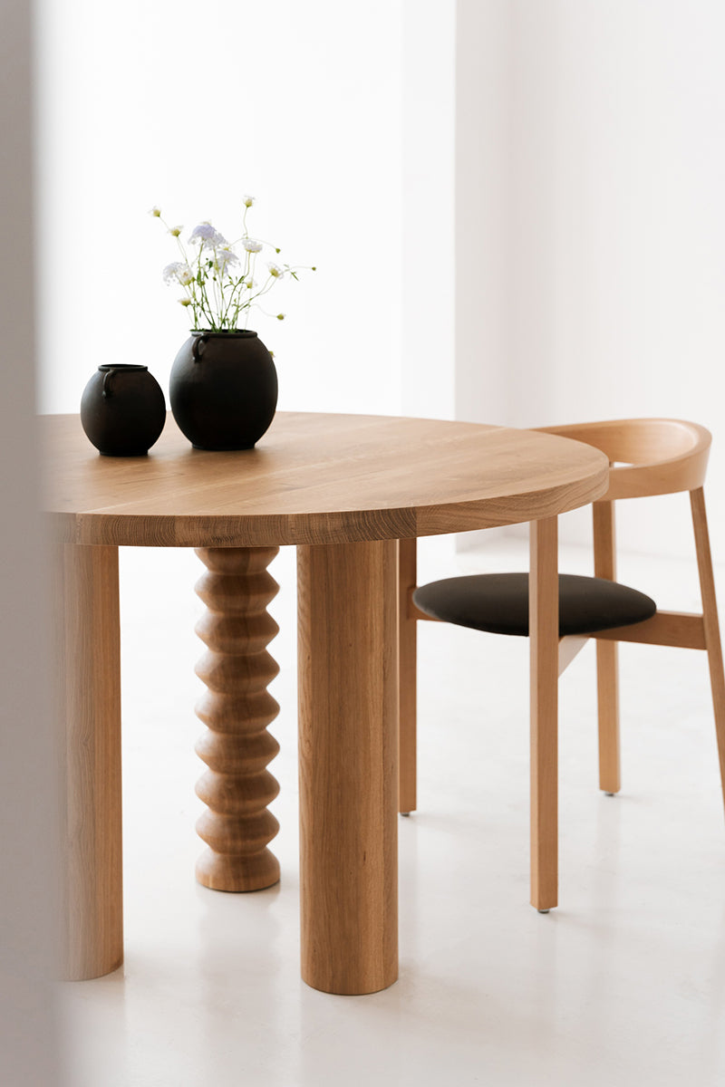 Sol Oak Wood Round Dining Table