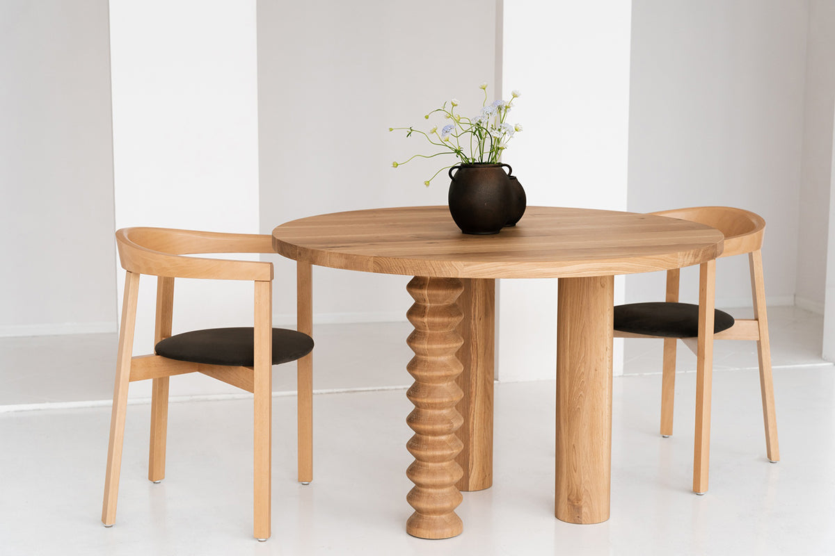 Sol Oak Wood Round Dining Table