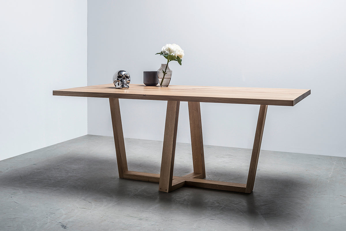 Diamond Oak Wood Dining Table