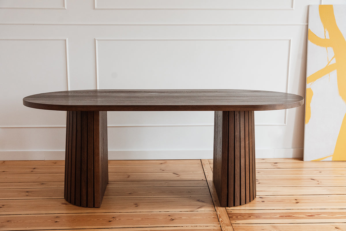 Iggy Oak Wood Oval Dining Table
