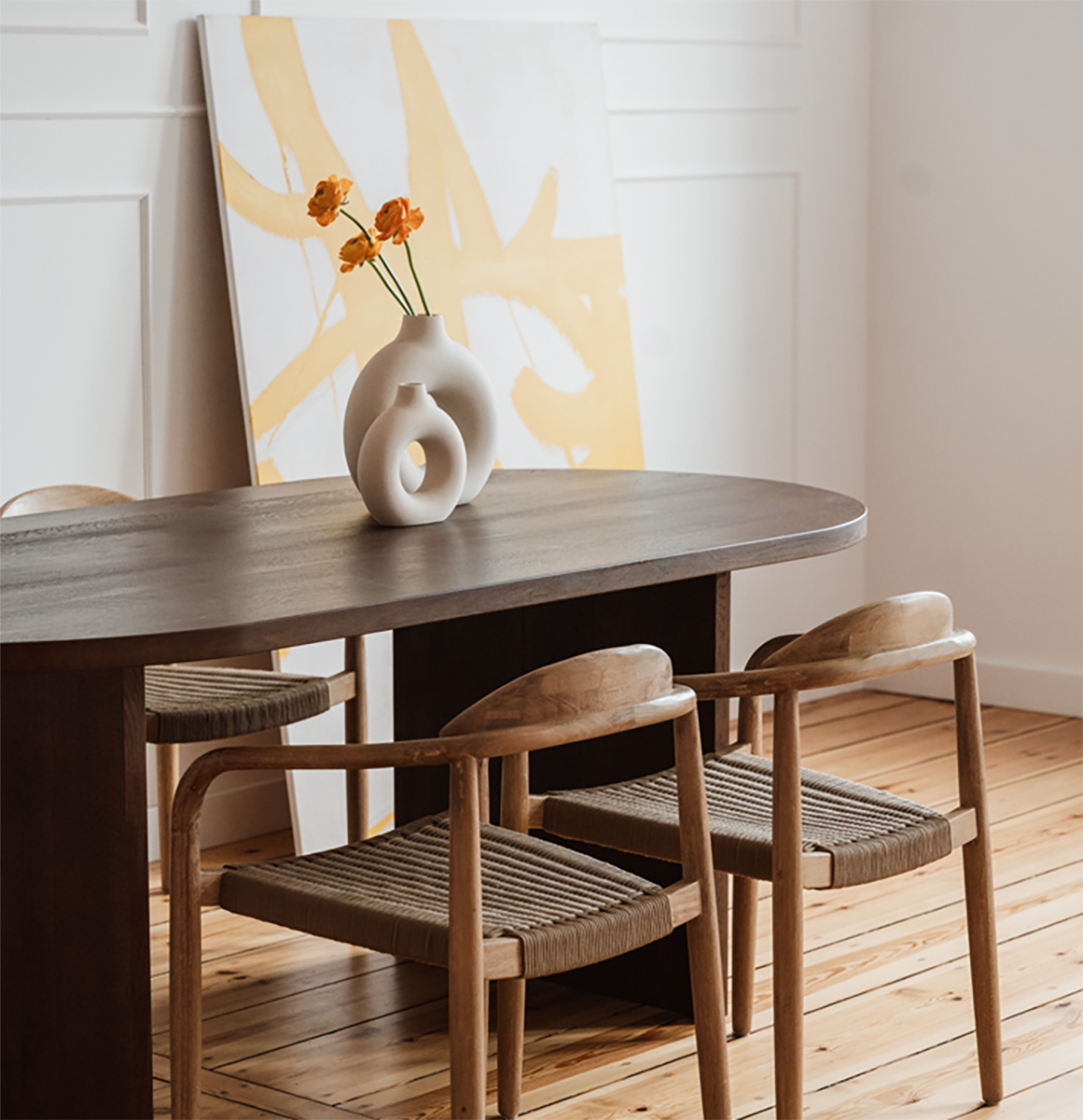 Lars Oak Wood Oval Dining Table