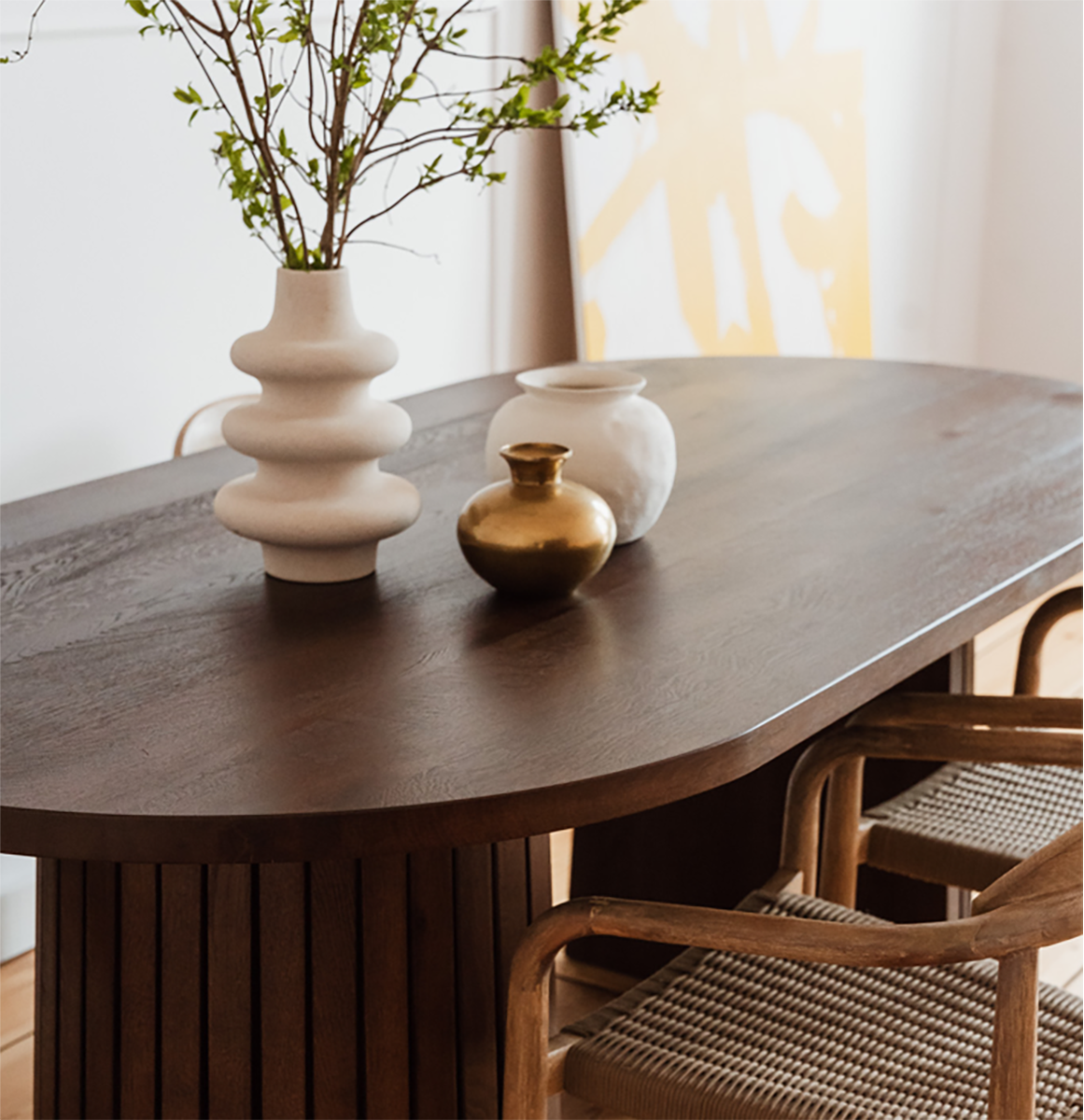 Iggy Oak Wood Oval Dining Table