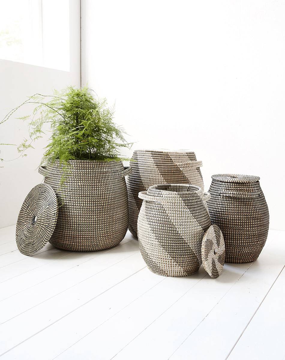 Effect Baskets with Lid (2/Set)