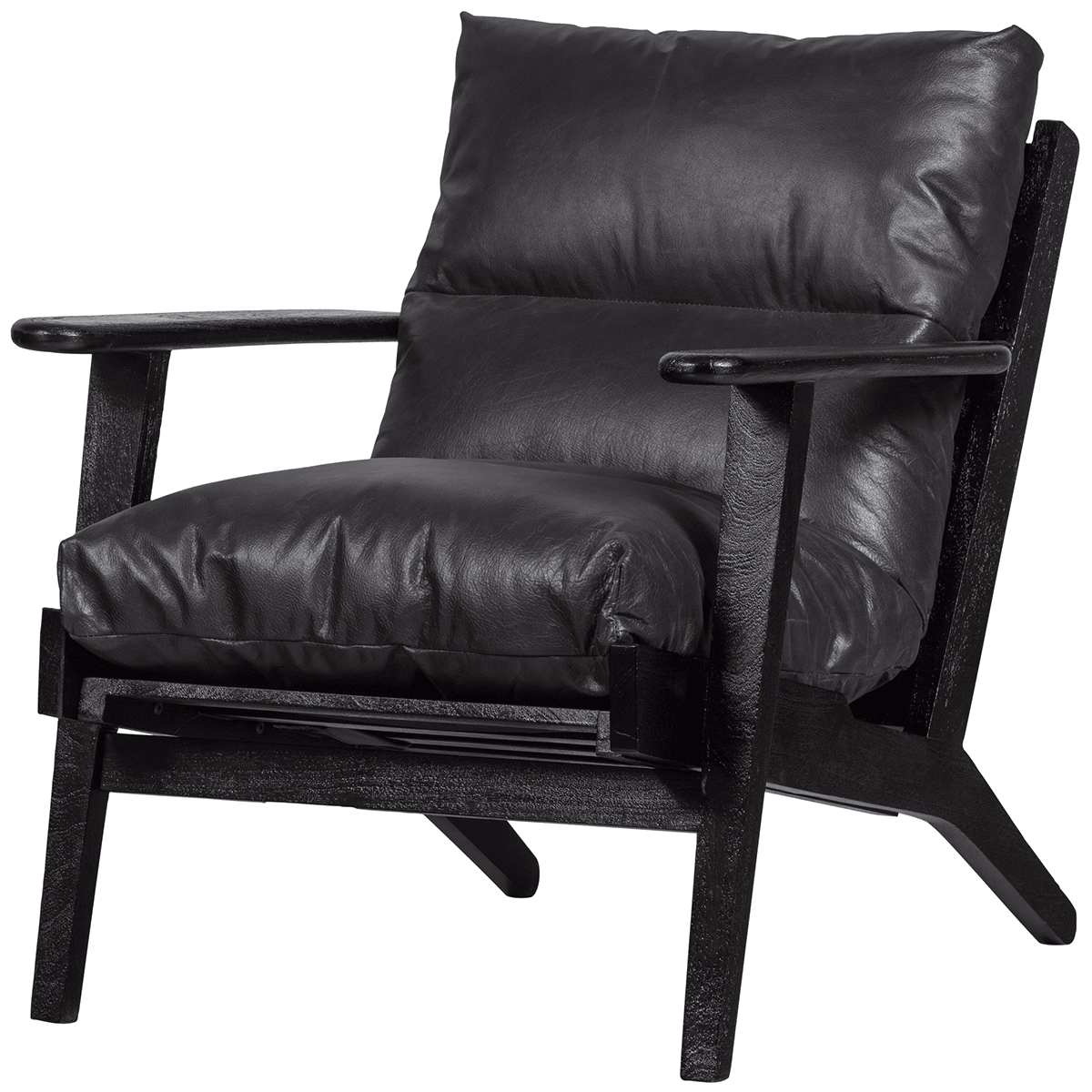 Houston Black Real Leather Armchair - WOO .Design