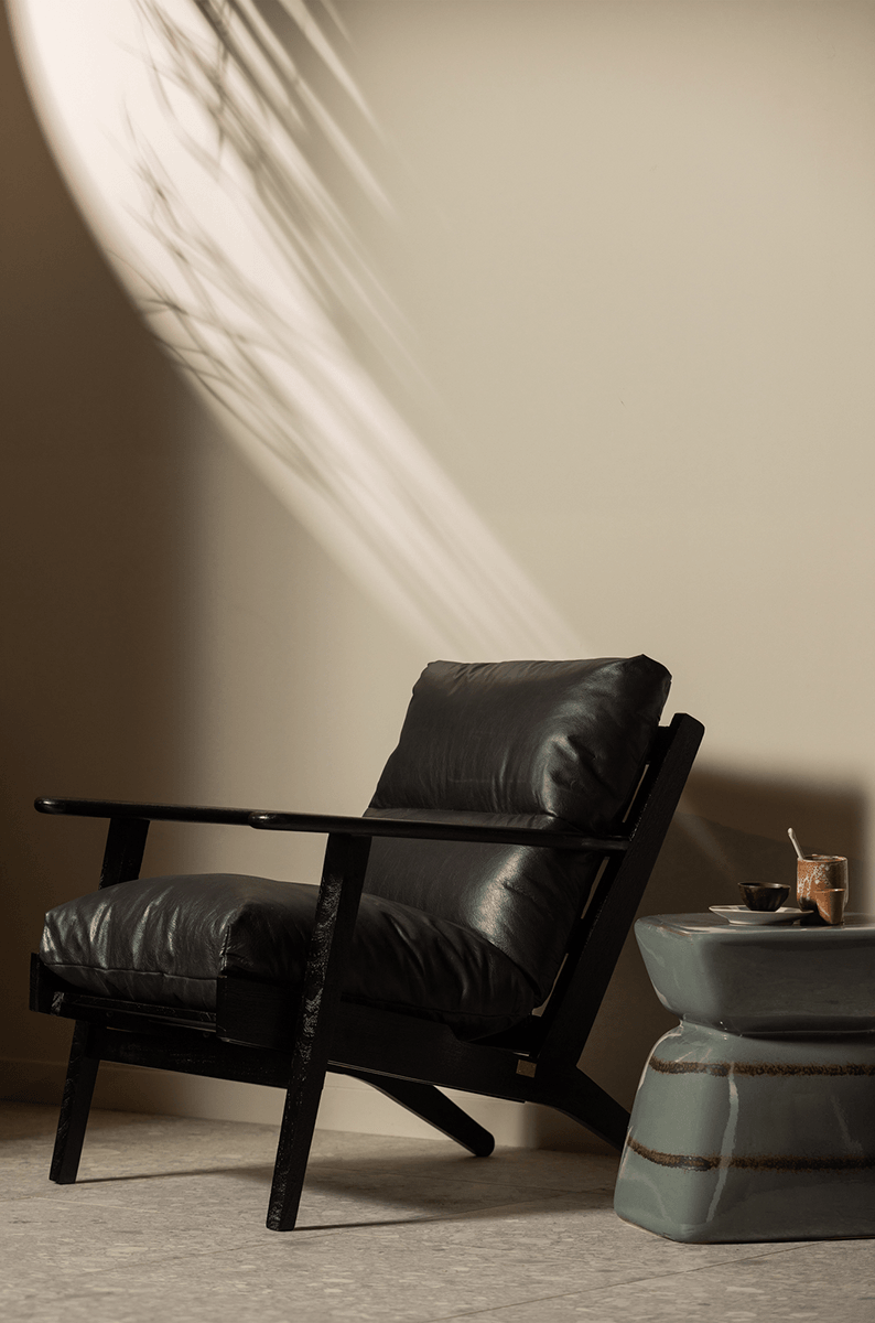 Houston Black Real Leather Armchair - WOO .Design