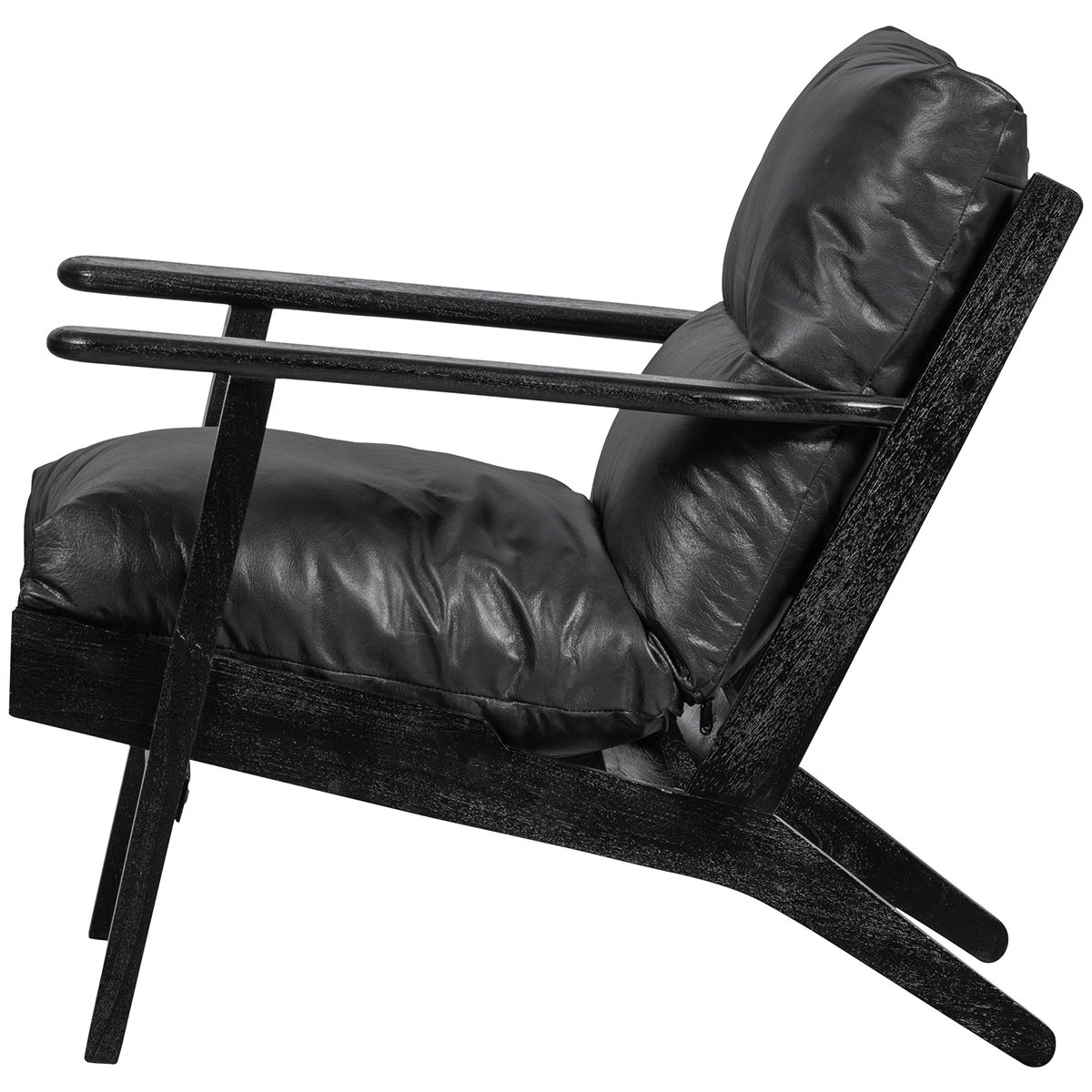 Houston Black Real Leather Armchair - WOO .Design