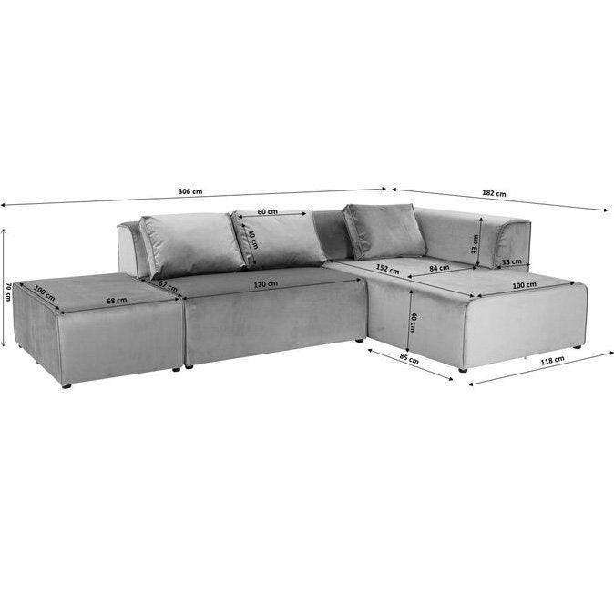 Infinity Ottomane Cream Corner Sofa - WOO .Design