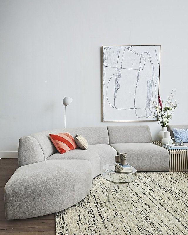 Jax Snake Light Grey Couch - Element Hocker - WOO .Design
