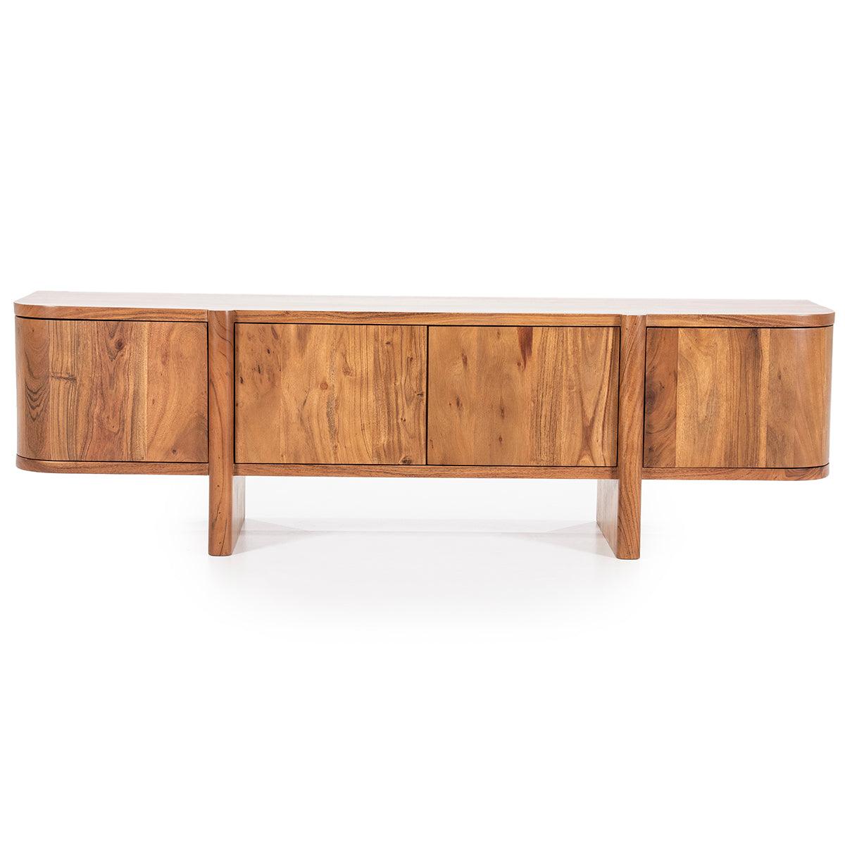 Julian Acacia Wood 4 Doors TV Cabinet - WOO .Design