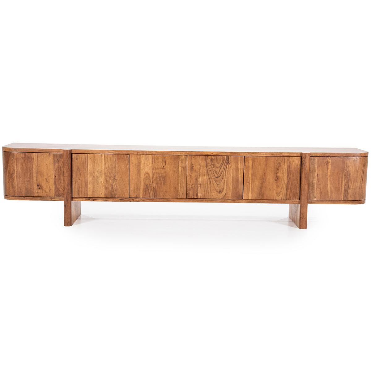 Julian Acacia Wood 6 Doors TV Cabinet - WOO .Design