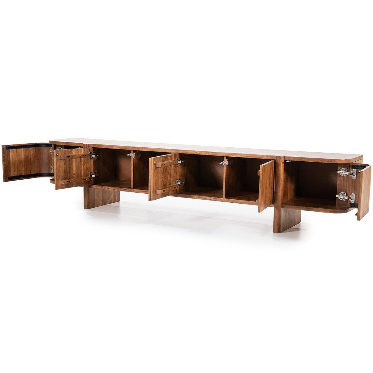 Julian Acacia Wood 6 Doors TV Cabinet - WOO .Design