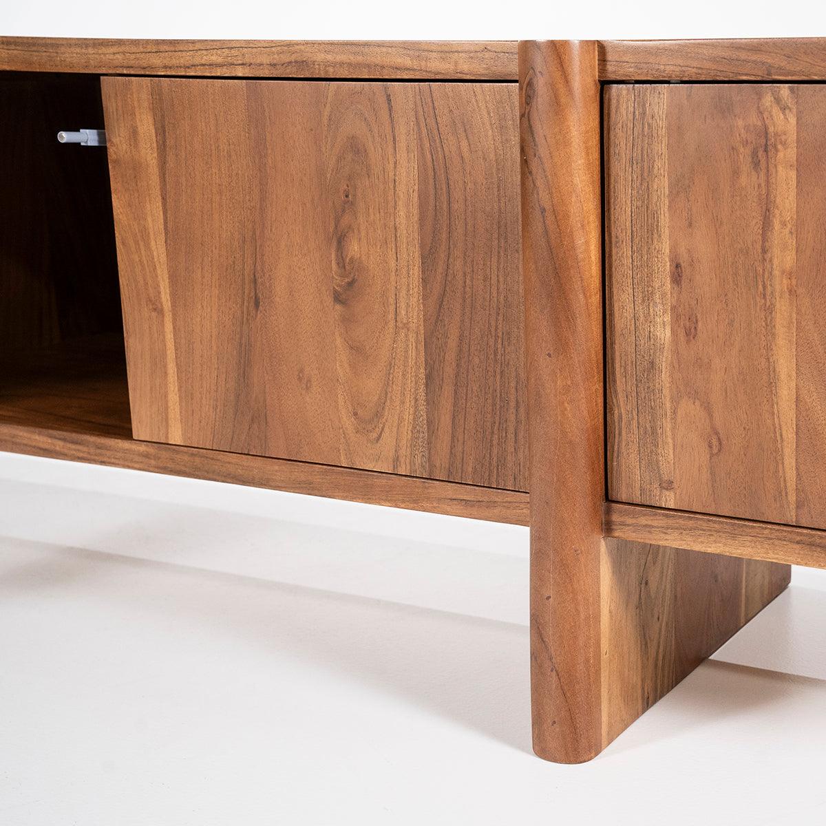 Julian Acacia Wood 6 Doors TV Cabinet - WOO .Design