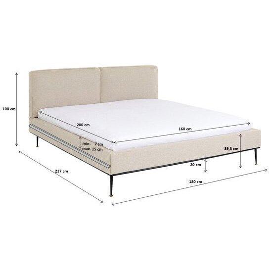 East Side Beige Bed 180 + Slatted Base (Outlet)