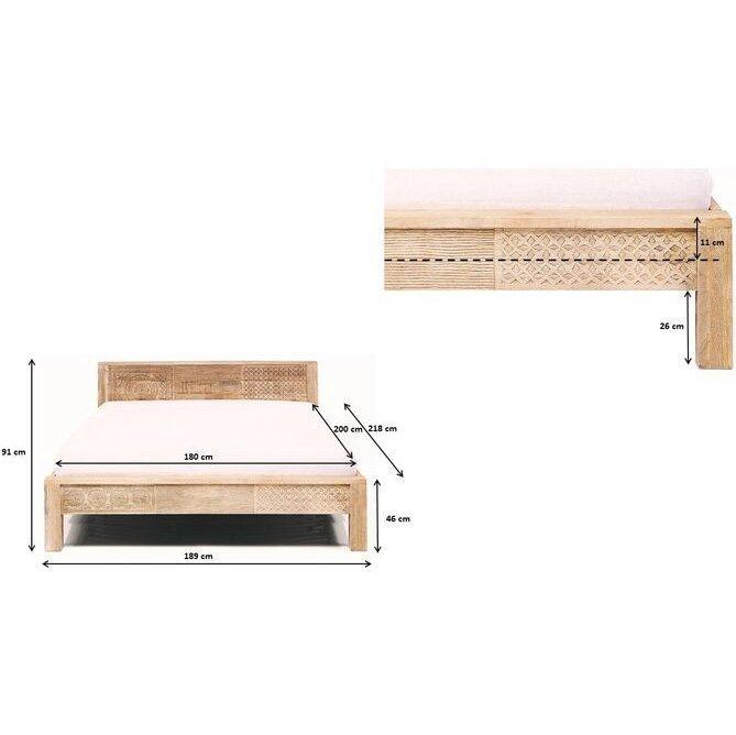 Puro High Natural Mango Wood Bed