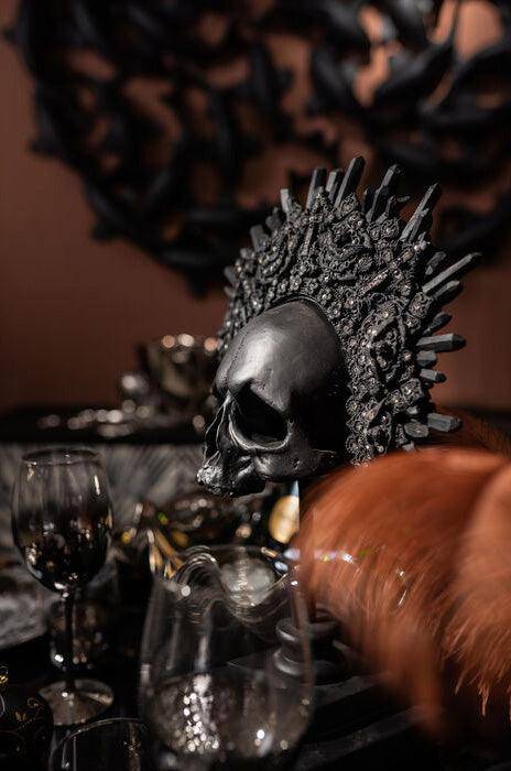 King Skull Black Deco Object